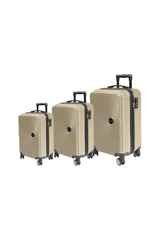 Escape Vlz 072-set Abs 8 Tekerlekli Büyük, Orta, Kabin Boy Valiz, Bavul Seti, Gold