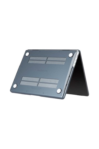 Apple Uyumlu MacBook Pro 14.2inç A2442 2021 Kılıf Kristal Ön Arka Şeffaf Kapak Td Siyah