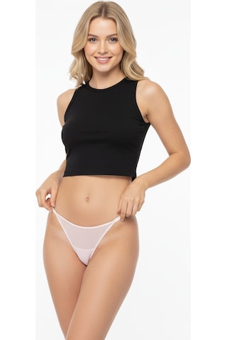 Kadın Tül Transparan String Bb2056 Fuşya