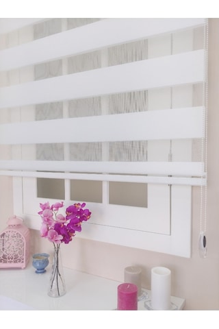 Venassa Beyaz Bambu Zebra Stor Güneşlik Perde