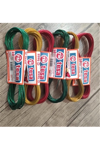 Çelik Çamaşır Ipi 6'lı 10 Mt X 6 Ad Çok Renkli