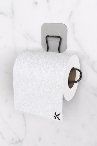 Karteya Sticker Yapışkanlı Dekoratif Wc Tuvalet Kağıdı Tutacağı Şık Banyo Aksesuarı Wc Kağıtlık Siyah
