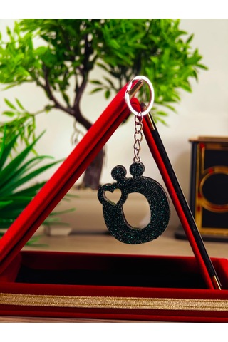 Harfli Anahtarlık Epoksi Kişiye Özel Yapım El Yapımı Harf Anahtarlık Kalp Model Özel Tasarım Hediyelik Ürün Kalp Desenli Simli Anahtarlık Bej