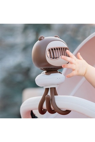 Bebek Arabası Fanı Çocuk El Masaüstü Şarj Edilebilir Ahtapot Fanı Bebek Arabası Fanı Klipsli Taşınabilir Bladeless Fan 2442 Renkli