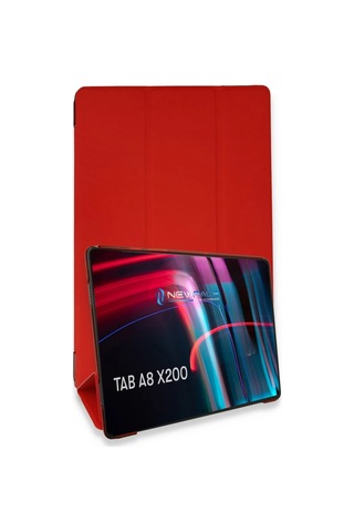 Mey İthalat Samsung Uyumlu Galaxy X200 Tab A8 10.5 Kılıf Tablet Smart Kılıf - Kırmızı Arka Kapak