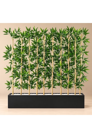 100 Cm Mdf Saksıda 10 Adet 200 Cm Bambu Separatör Siyah Saksı