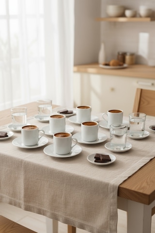 Bernardo Hermes 6 Kişilik Fincan Takımı Beyaz