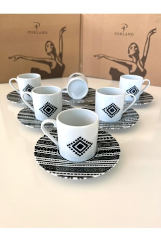 Porland Elenco Vintage 6 Kişilik Kahve Takımı