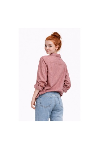 Ahengim Kız Çocuk Sofia Keten Badili Basic Gömlek Takım Ak2605 Gül Kurusu