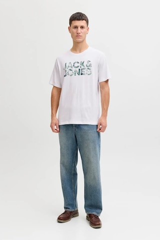 Jack & Jones Erkek Jjejeff Bisiklet Yaka %100 Pamuk T-shirt 12288536 Beyaz Beyaz