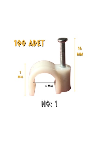 Made Çelik Çivili Kablo Tutucu Kroşe No: 1 - 100 Adet