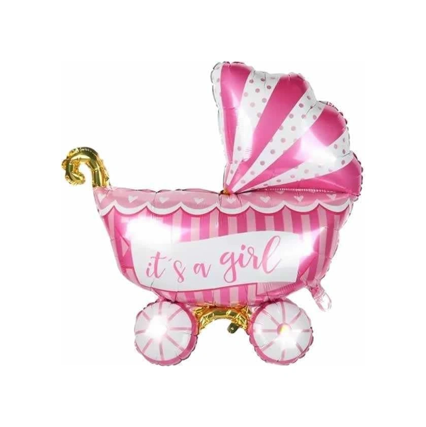 Folyo Balon 30'' İnç 77 Cm Bebek Puset Pembe Cinsiyet Partisi Baby Shower Bebek Partisi Diğer