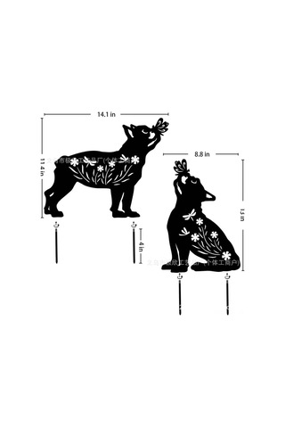 Ruicoo Bahçe Çim Alani İçin Siyah Metal Delikli Kedi Figürü - Dayanıklı Dış Mekan Dekorasyonu Ve Canlılık Katkısı