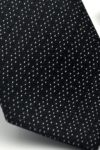 Gaffy Beyaz Kırcıl Desenli Siyah Dokuma Kumaş Mendilli Slim Fit Kravat // Sdk-2504-1 Siyah