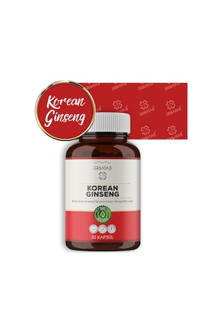 Erbatab Kırmızı Kore Ginsengi Eki Korean Ginseng 30 Kapsül