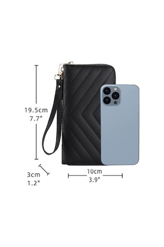 Trendooze Linjinxu Kadın İç Çamaşırı Cüzdanı Uzun Clutch Çantası Büyük Kapasiteli Black Bayanlar İçin Diğer