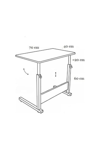 Yükseklik Ayarlı Eğimli & Katlanabilen Laptop Sehpası - Çam