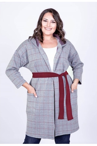 Kapüşonlu Ve Kemerli Hırka