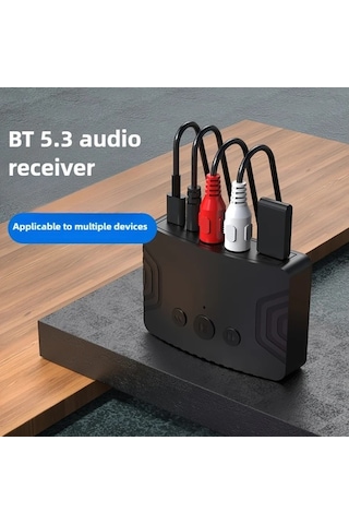 Xuweiwei 1 Adet Bt Alıcısı Kablosuz Alıcı 5.3 Stereo Ses Yükseltici Kablosuz Kayıpsız Adaptör Nfc Yüksek Sadakat