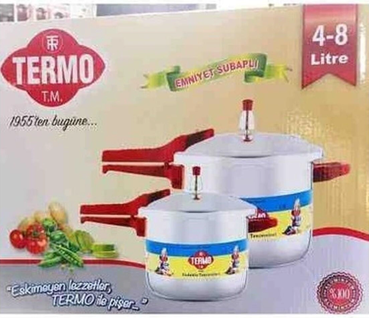 Termo Düdüklü Tencere 2 Li 8lt Ve4 Lt Bakır - Siyah