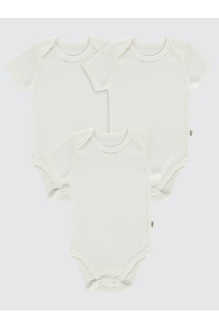 Civil Baby Bebek 3'lü Çıtçıtlı Badi 1-3 Yaş Beyaz
