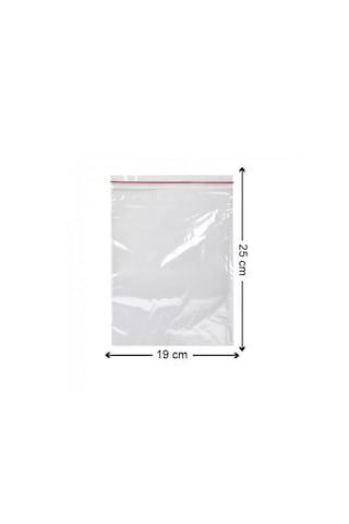 Kilitli Torba 19x25 Cm 300'lü Kilitli Buzdolabı Poşeti Şeffaf Naylon Torba Kilitli Saklama Poşeti