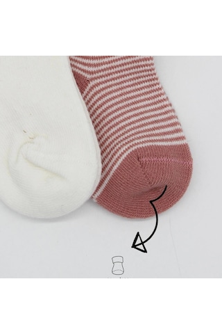 Bistyle Big Heart Penye Soket Çorap 2'li Bs10117 Pudra Pudra
