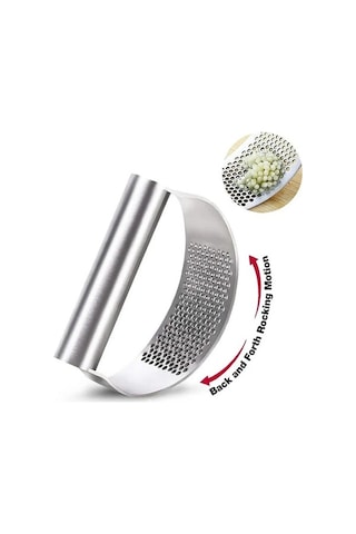 Zyzqstore Paslanmaz Çelik Manuel Sarımsak Kırma Makinesi, Sarımsak Presi, Gül Kırmızı, Ev Yemekleri İçin Gül Kırmızısı