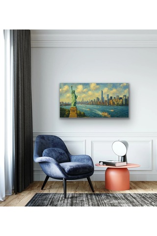 Gees Global Özgürlük Heykeli Kanvas Tablo 60x120cm Gbzs Çok Renkli