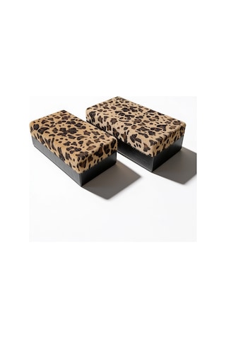 Casalona Kahve Leopar Tüy 2li Kutu
