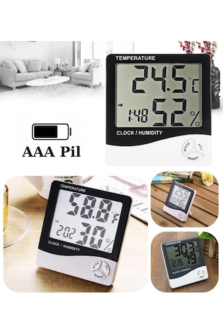 Dijital Oda Termometresi Sıcaklık Ve Nem Ölçer Masa Saati Alarm Oda Termometre Sıcaklık Ölçer