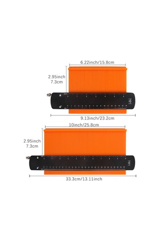 Xiyyadms Metal İki Uçlu Kilitleme Kontur Ölçer, Düzenksiz Şekilleri Kopyalama, Ahşap İşleri Ölçüm Aracı 10 İnç Geniş Metal Kilit