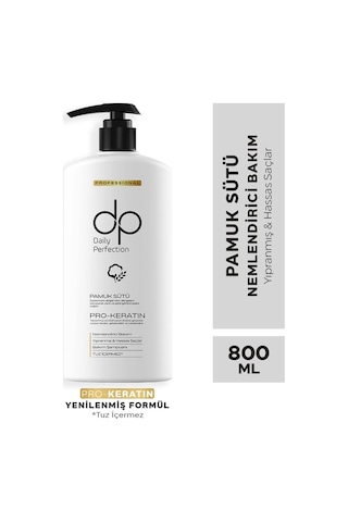 Dp Daily Perfection Şampuan Pamuk Sütü 800 ML & Saç Bakım Kremi Çörek Otu Yağı 500 ML