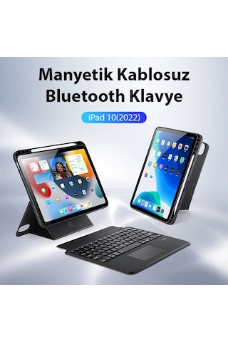 Dux Ducis iPad Uyumlu 10 2022 Kablosuz Bluetooth Klavye Touchpad Kılıf