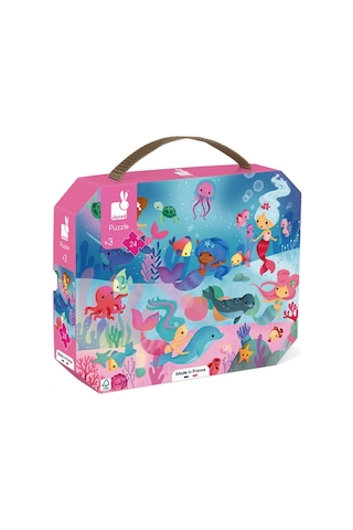Janod 24 Parça Çantalı Puzzle Deniz Kızı