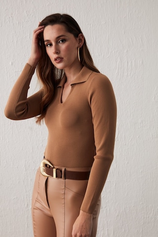 Sateen Polo Yaka Triko - Vizon-132064 Vizon
