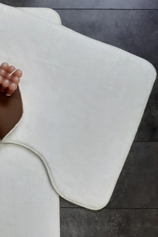 Ultrasoft Düz Krem 2'li Banyo Halısı Paspası Seti, Kaymaz Taban, Makinede Yıkanabilir Çok Renkli