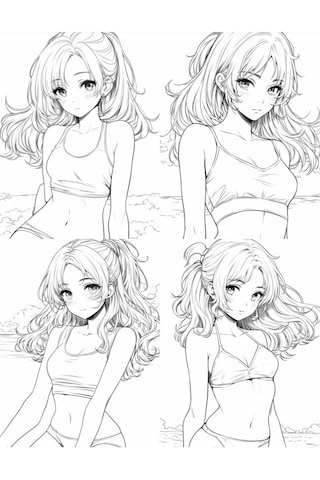 Genç Kızlar Anime Boyama Kitap Seti 70 Seçilmiş Anime