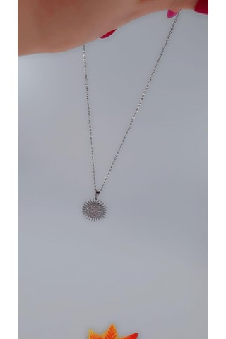 Bhs Life Kadın Zirkon Taş Ay Tasarım Çelik Kolye Gümüş Kolye