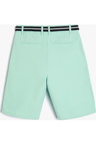 Koton Basic Chino Şort Kemer Detaylı Cepli Pamuklu Yeşil 4skb40067tw Yeşil