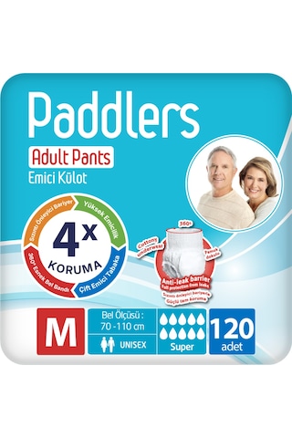 Paddlers Yetişkin Hasta Emici Külot Bez Medium 120 Adet