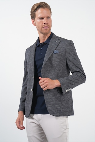 İmza Lacivert Mono Yaka Örme 6 Drop Slim Fit Ceket 1002260152