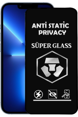 Apple Uyumlu iPhone 13 Pro Max Tam Kaplayan Anti Statik Hayalet Süper Temperli Cam Ekran Koruyucu
