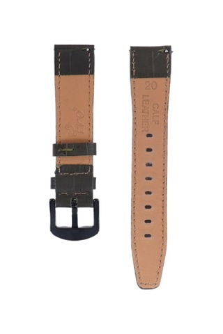 Fro Lw38-43 20 Mm Hakiki Deri Kroko Haki Kordon Silver Toka