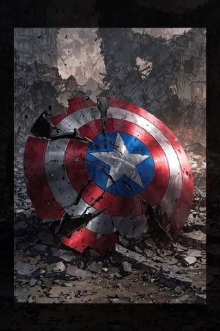 Captan America'nın Kırık Kalkanı Kanvas Tablo