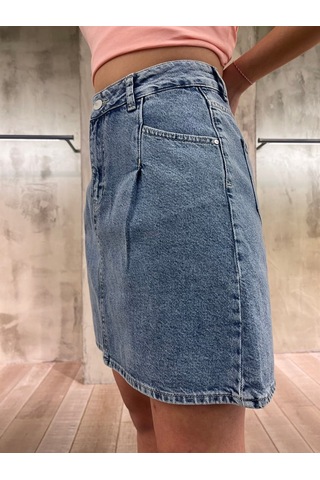 Vigoss Kadın Mini Denim Etek 50455-00422 Koyu Mavi