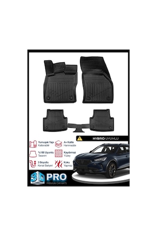 Cupra Formentor 3d Havuzlu Paspas 2021 2022 2023 2024 2025 Model Kokusuz