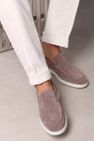 Shoetyle - Hakiki Süet Deri Bej Rengi Erkek Loafer - 115-k664-1603