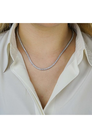 Modagümüşevi Kare Model 925 Ayar Gümüş Su Yolu Kolye