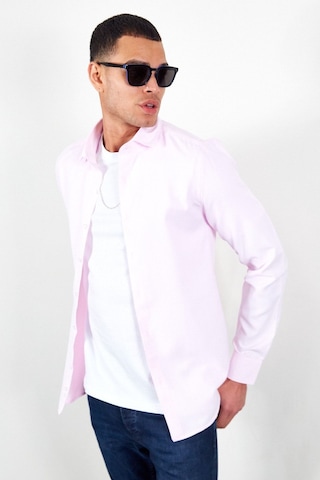 Pembe Erkek Kolay Ütülenebilir Standart Fit Normal Kesim Oxford Gömlek